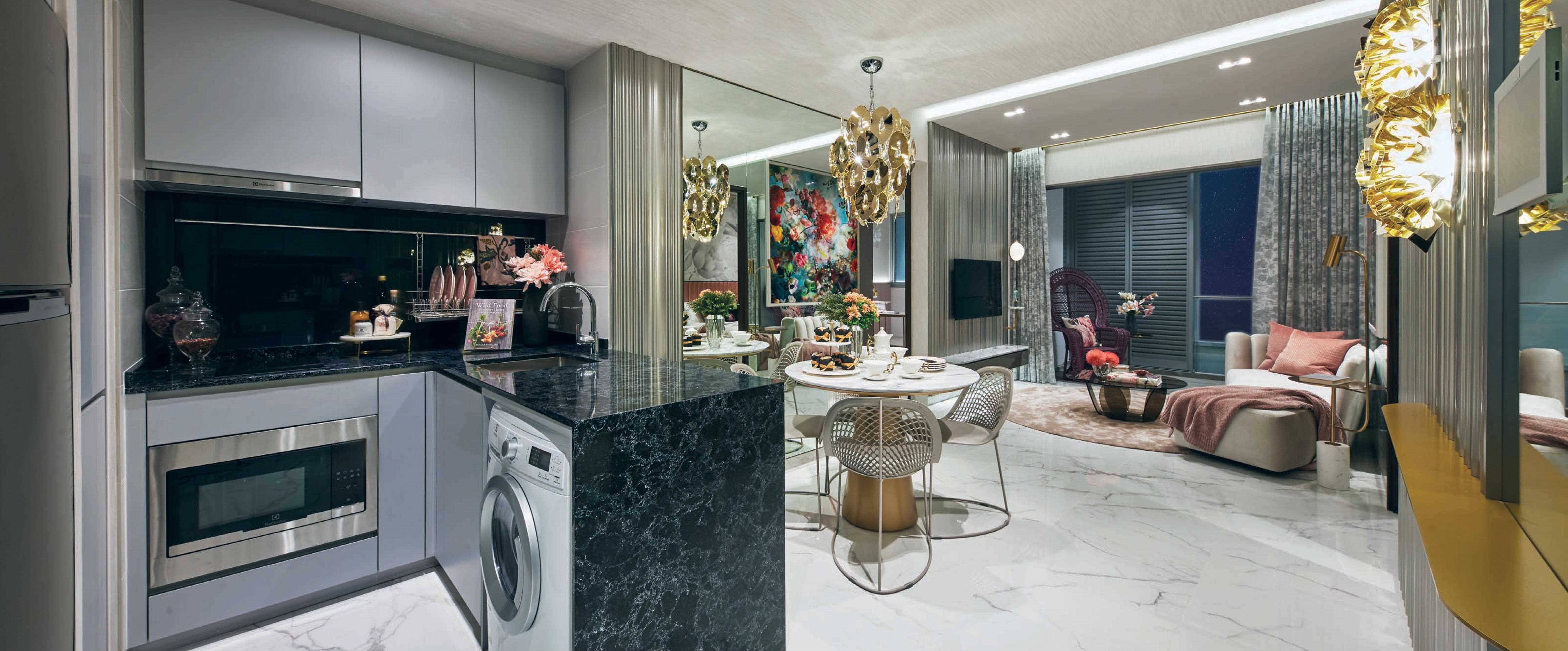 The Lilium - View Of Living, Dining, Kitchen